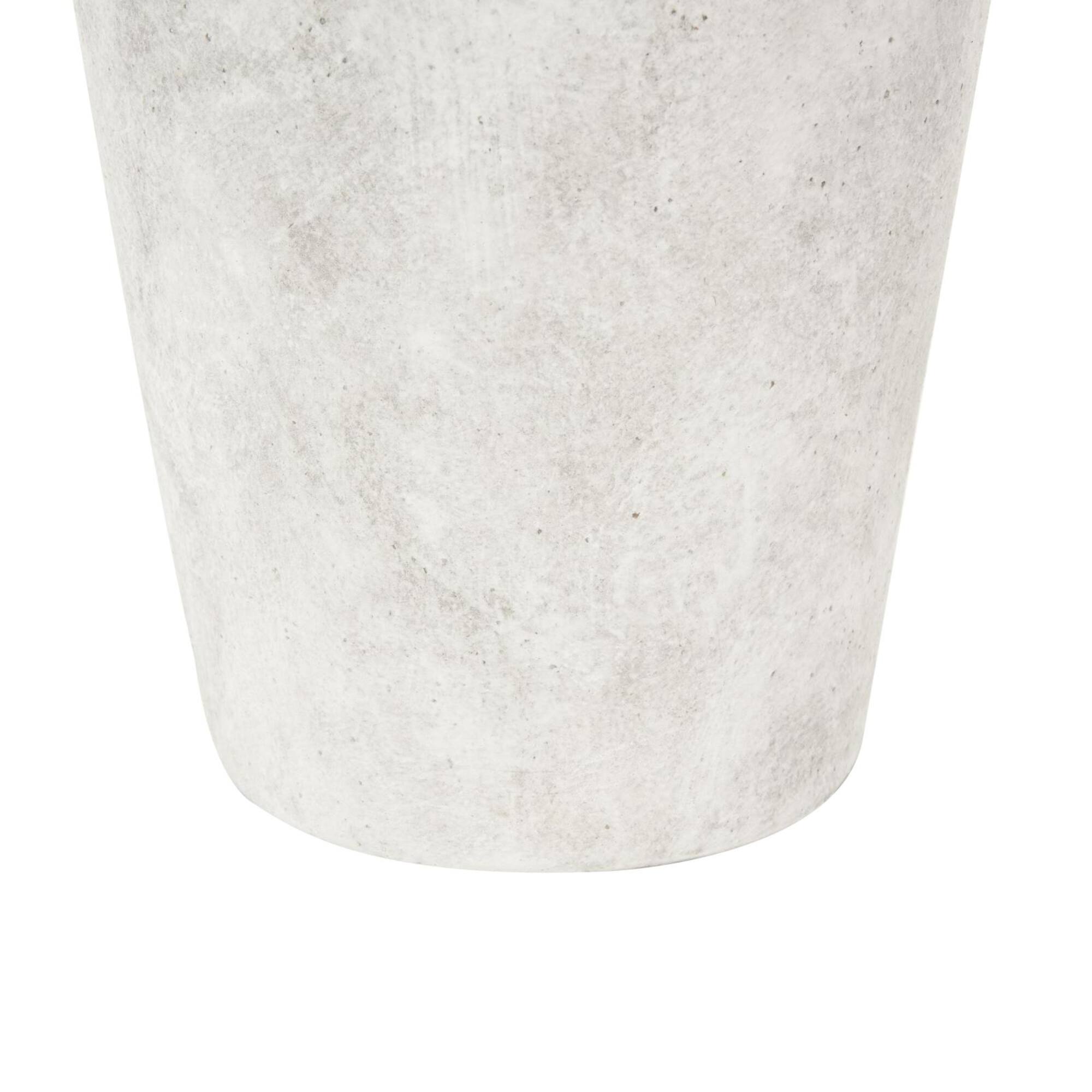20" White Antique Style Textured Ceramic Vase with Handles